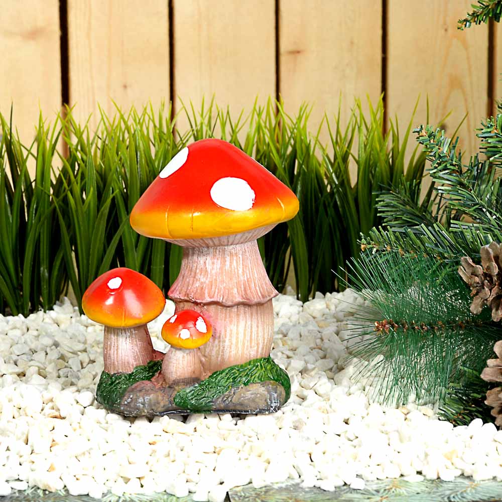 INBLOOM Фигура садовая "Веселый гриб и грибная поляна", h16-17см, полистоун, 2 дизайна - #5