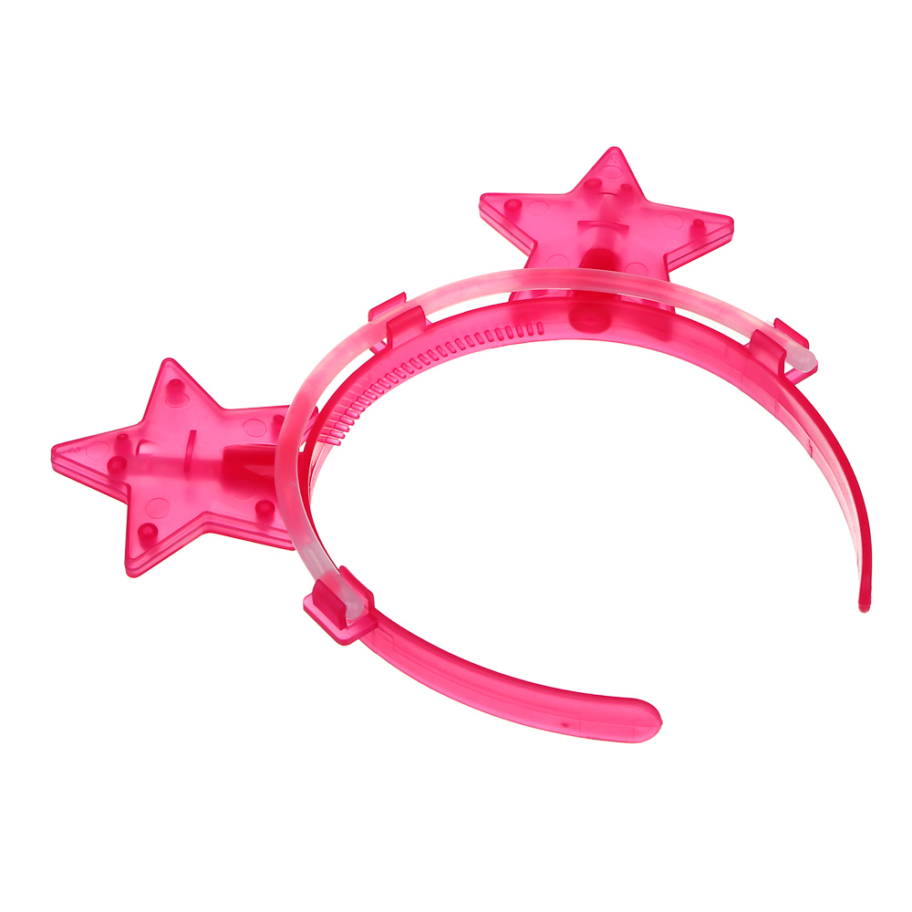 СНОУ БУМ Ободок неоновый со звездами, диаметр ободка 12 см, пластик - #3