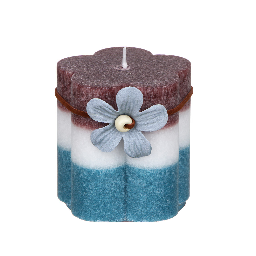 LADECOR Свеча ароматическая, в форме цветка, парафин, с декором, 8x7 см, аромат - мята - #5