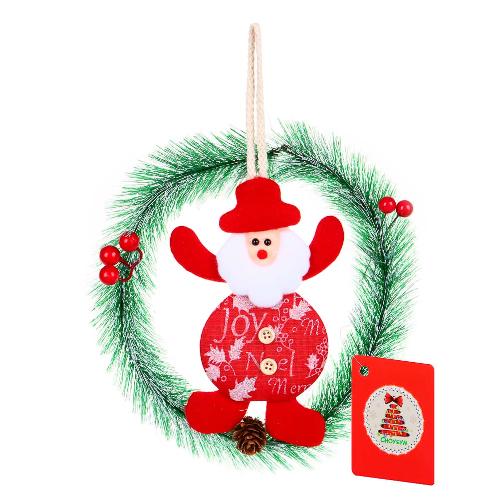 Украшение декоративное Сноубум в виде рождественского венка, 25 см - #5