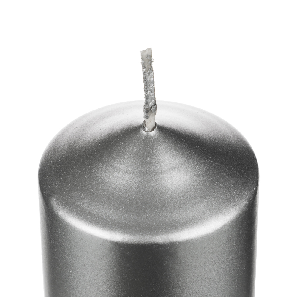 Свеча-столбик серебро, 5х12 см - #2