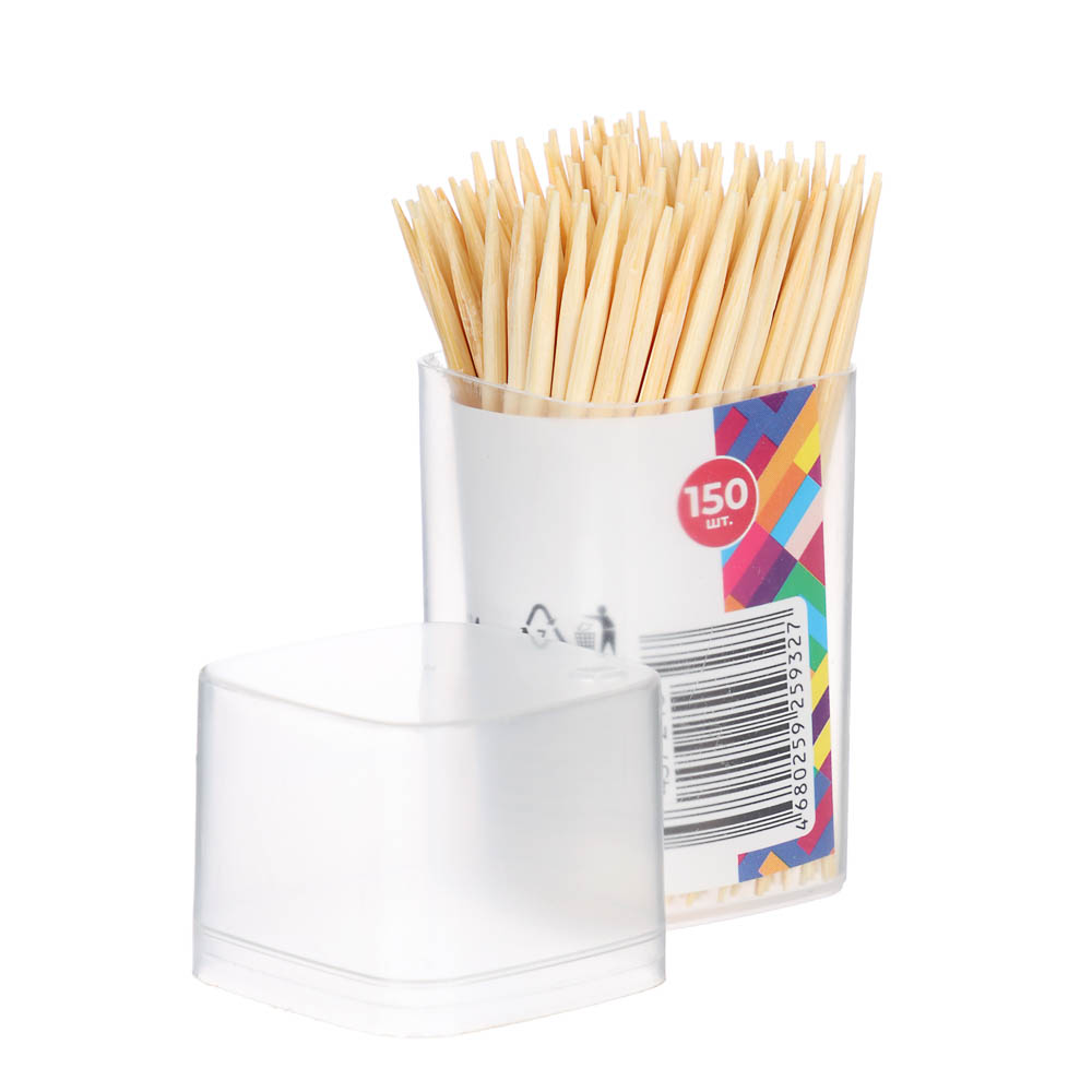 Зубочистки тм VETTA, бамбук, пластиковая упаковка, 150шт - #2