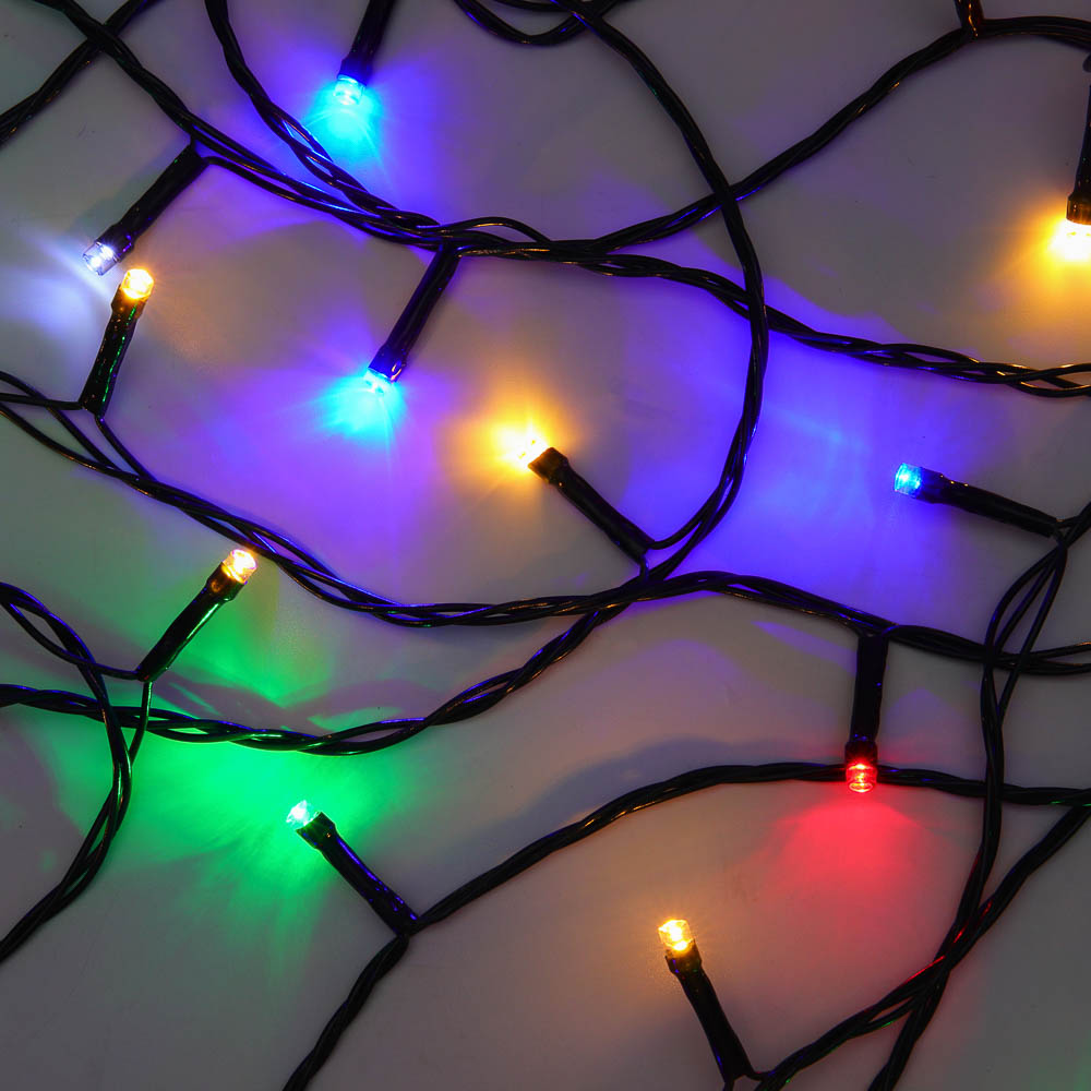 СНОУ БУМ Гирлянда эл. вьюн, 30м, 240LED, мульти, 8 режимов, ПВХ зеленый, коннект, 220В - #1