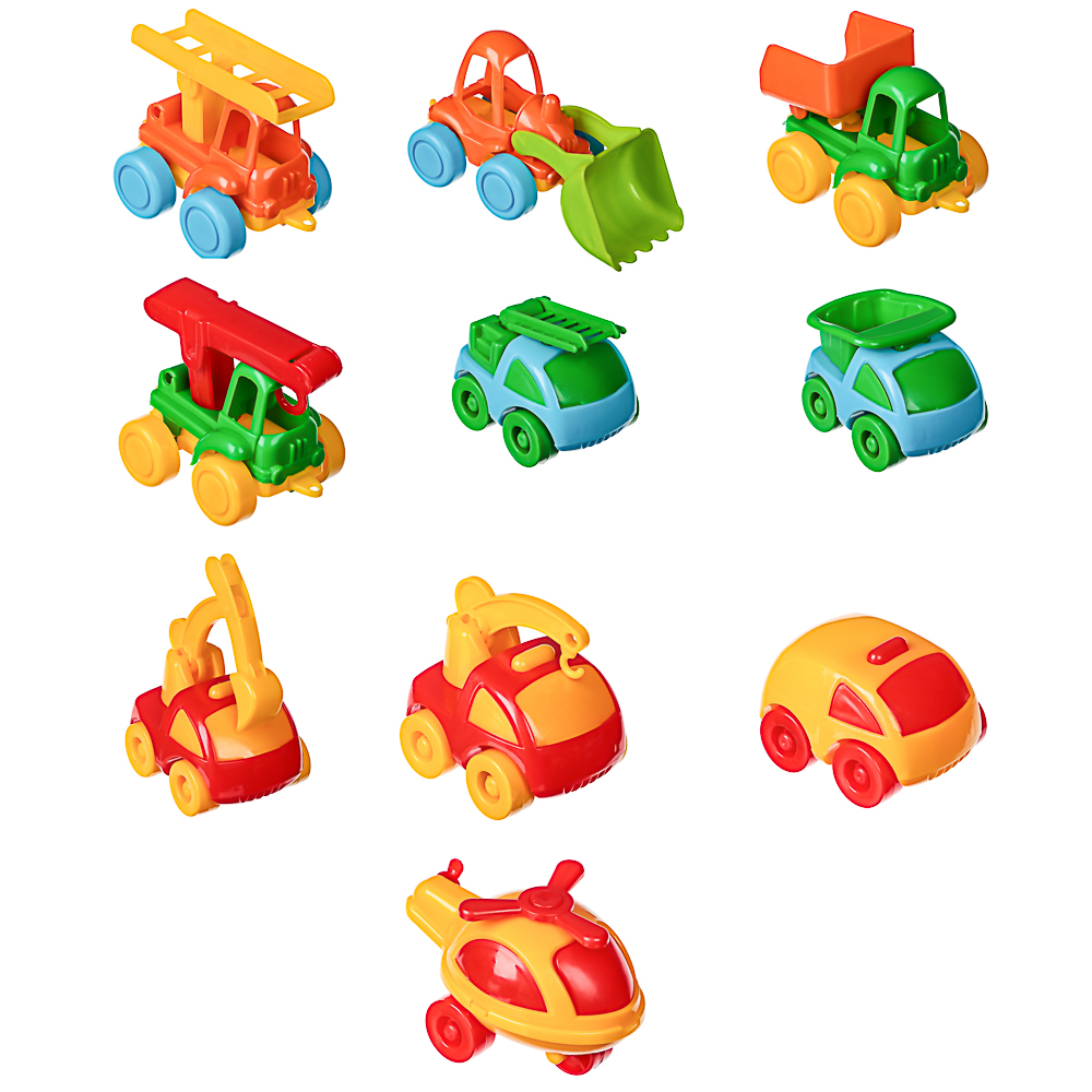 ИГРОЛЕНД Машинки игрушечные Спецтехника мини, пластик, 6,7x11,5x12 см, 10 дизайнов, для детей 3+ - #1