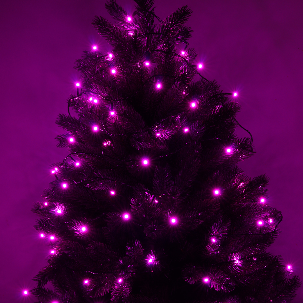 СНОУ БУМ Гирлянда эл. вьюн 20м, 200LED, розовый, 8 режимов, ПВХ черный, 220В - #8