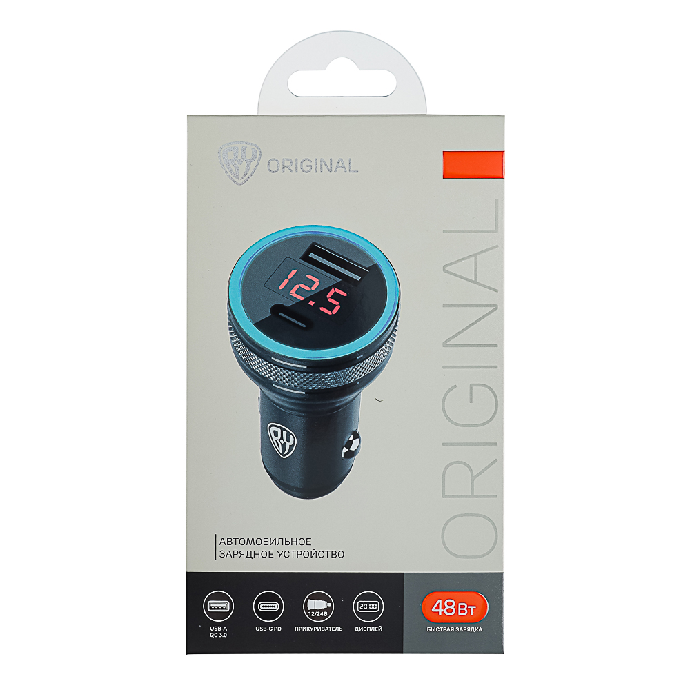 BY Зарядное устройство с дисплеем и подсветкой 12/24 В, 48 Вт QC, PD, PPS, Type-c/USB-A, алюминий - #9