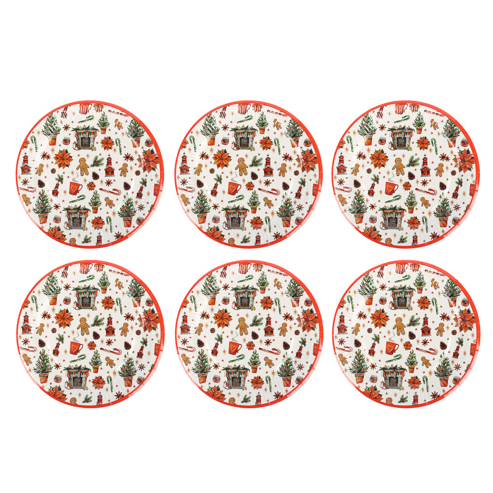 Набор бумажных тарелок Новогоднее настроение, 6 шт d=230 мм - #2