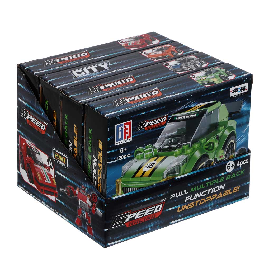 ИГРОЛЕНД Конструктор "Гоночные машинки", 117-123 дет., 21х4,3х15,5 см, ABS, 4 вида - #9