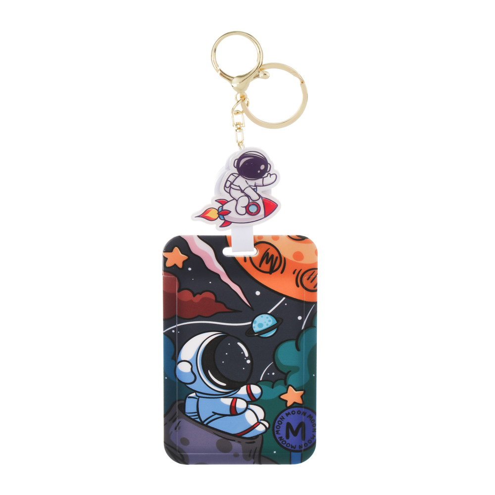 Чехол брелок для пропуска тм ЮL Космос с шармом, пластик, металл, 11х7см, 4 дизайна - #2