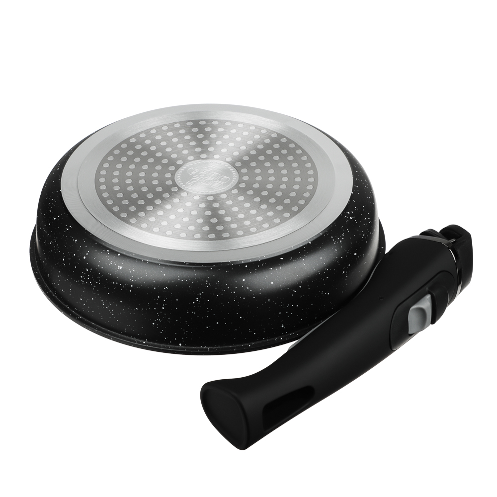 SATOSHI Нера Наб.пос. 4пр съемная ручка, ковш 1,3л, сковороды 20,24см, антиприг.мрамор, индукция - #9