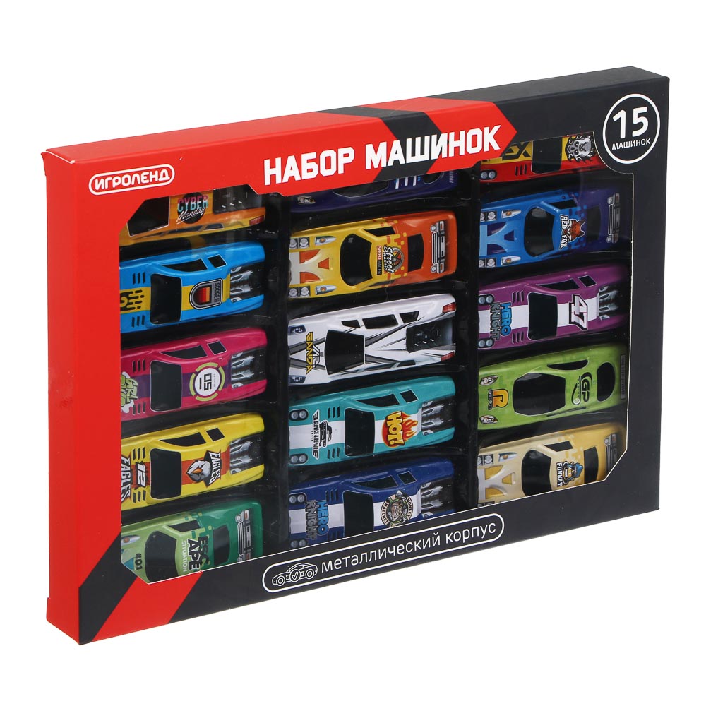 ИГРОЛЕНД Набор металлических машинок, 15 шт, металл, PP, 25х17х2 см - #7