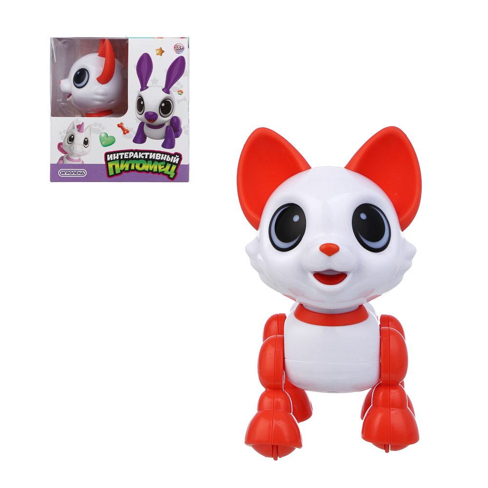 ИГРОЛЕНД Игрушка "Интерактивный питомец" котенок, ABS, звук, свет, движ., 2хAAA, 12,5х8х13,5 см - #1