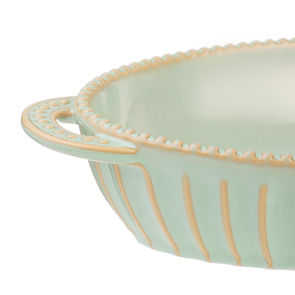 BY COLLECTION Форма для запекания и сервировки овал.с ручками, керамика, 33х16х5,5см, зел. - #2