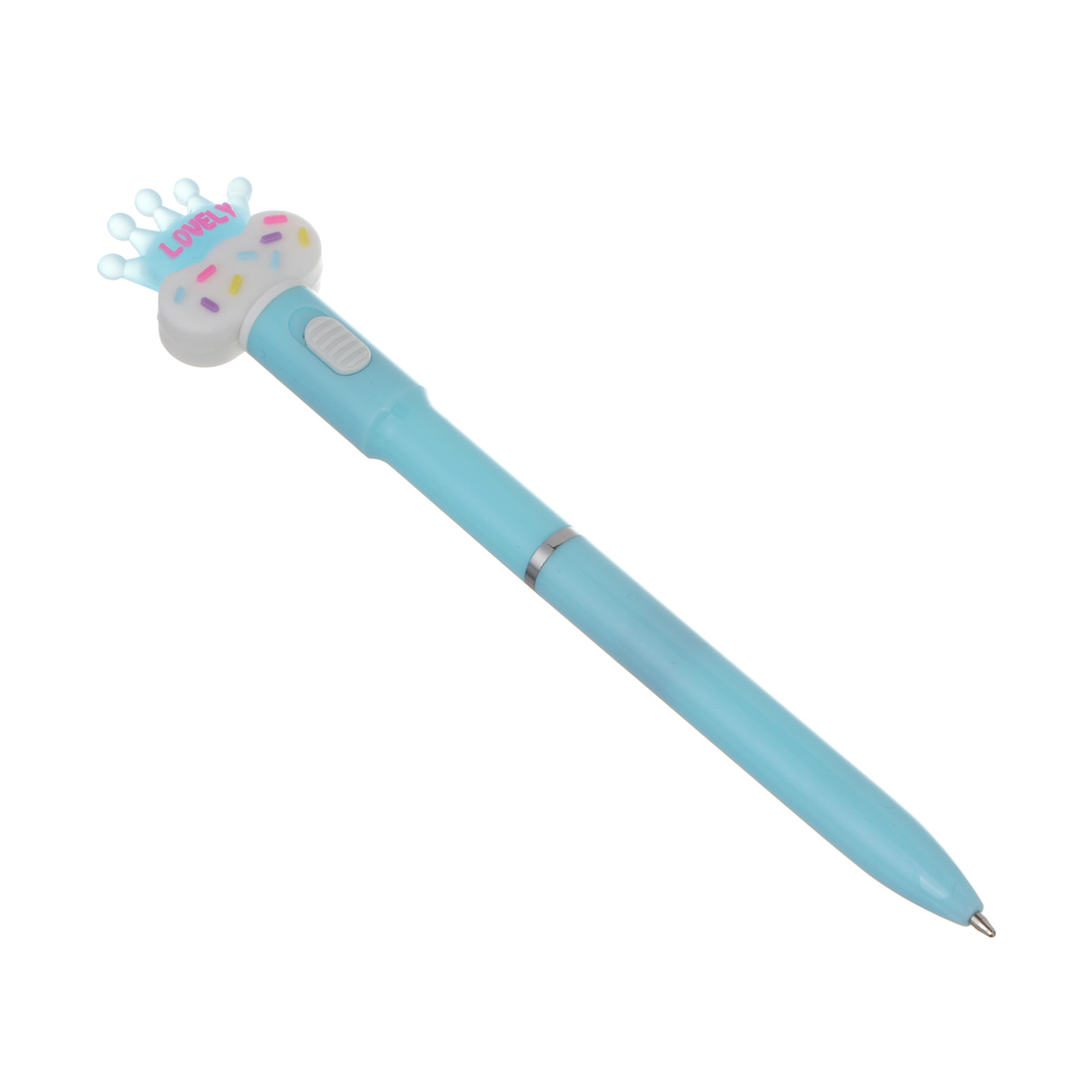 Ручка шариковая синяя 0,7мм, с LED подсветкой "Корона", 2 вида - #2