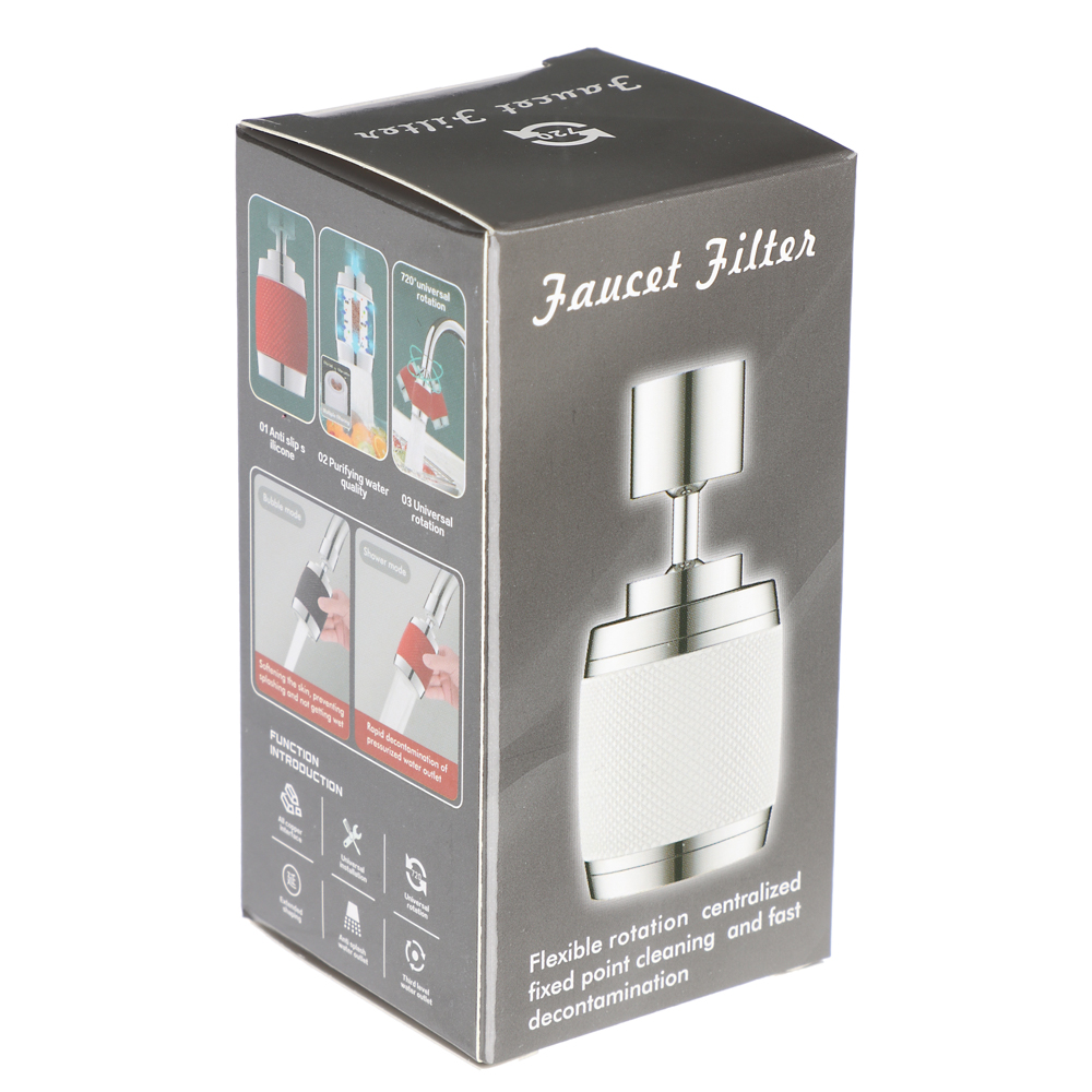 Аэратор-насадка для смесителя с фильтром, 2 режима, хром/черный - #5