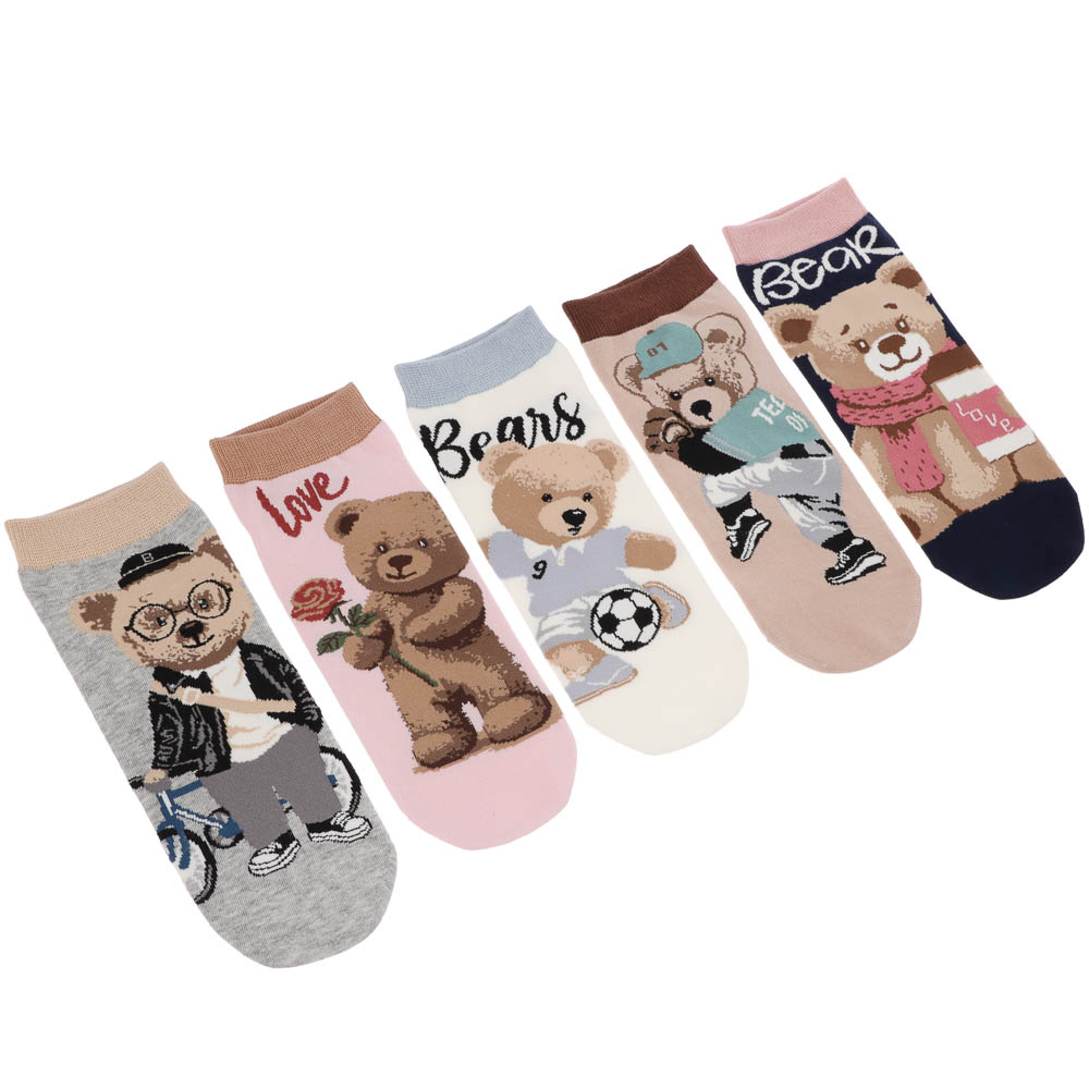 Носки универсальные с рисунком, тм Turkan, р. 36-41, 90%хлопок, 8% п/а, 2%лайкра,разноцветные - #6