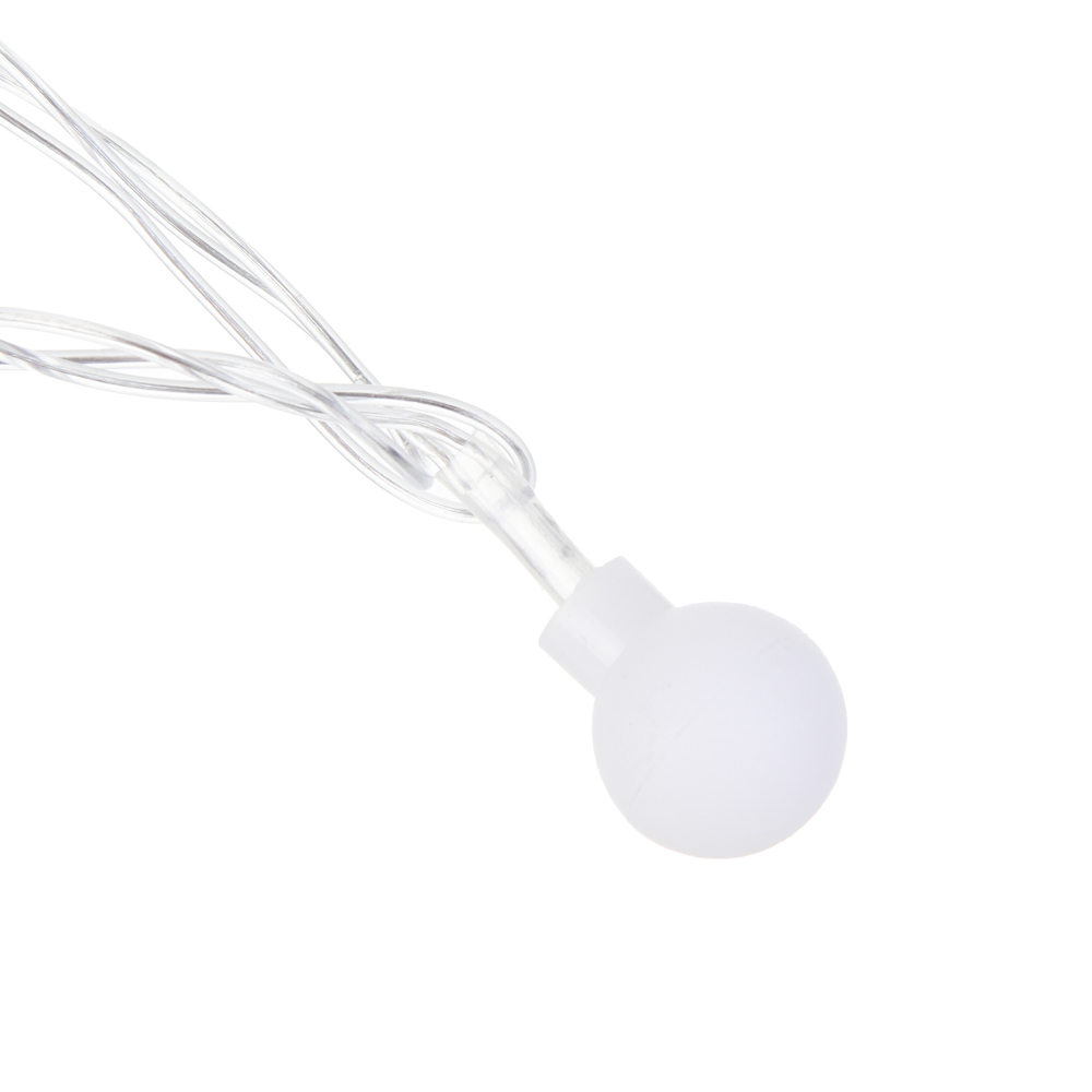 СНОУ БУМ Гирлянда эл. вьюн 4м, 20LED, шар 1,6см, белый, пост. свечение, ПВХ прозрачный, 220В - #2