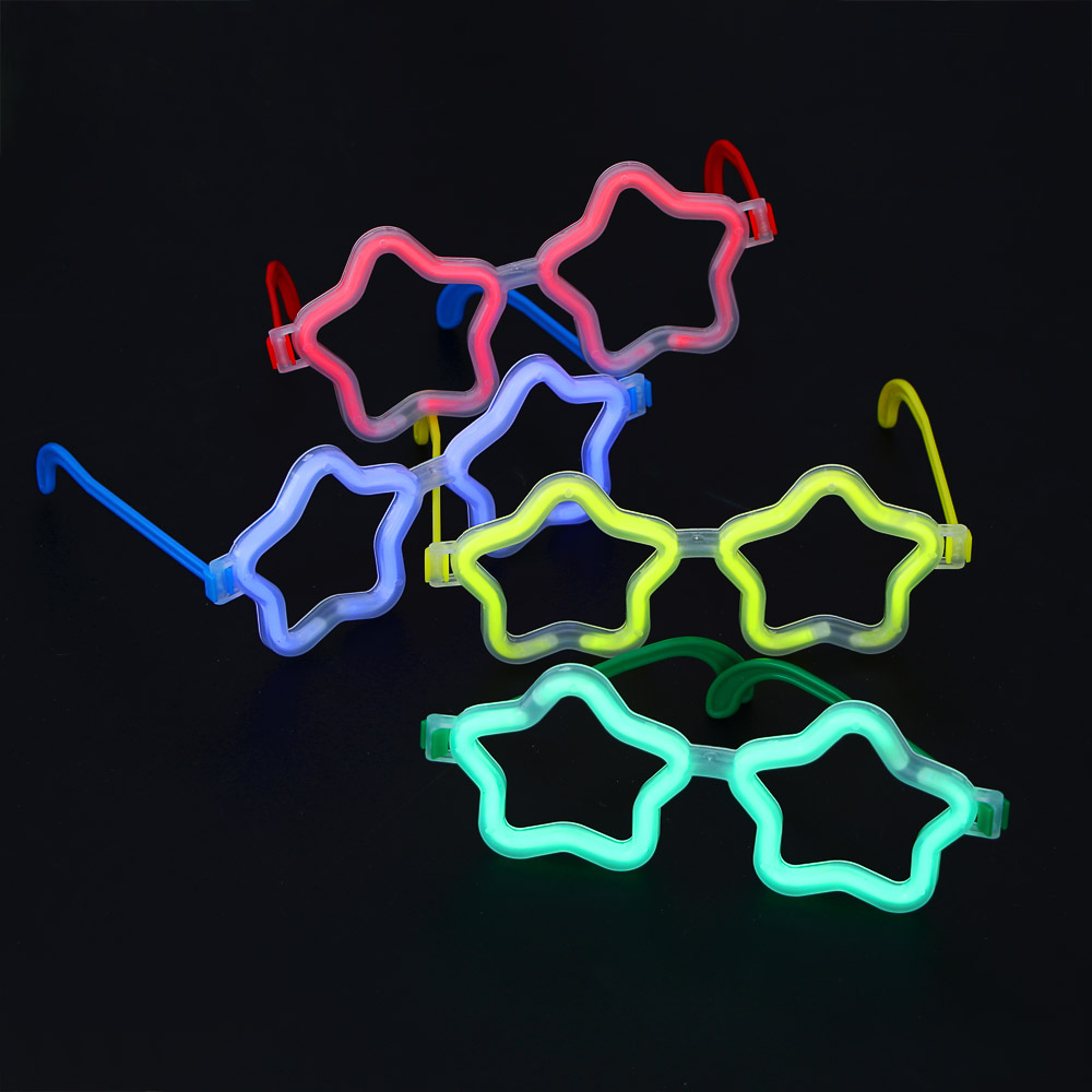 СНОУ БУМ Очки неоновые в виде звездочек, ширина очков 17 см, пластик, 4 цвета - #5