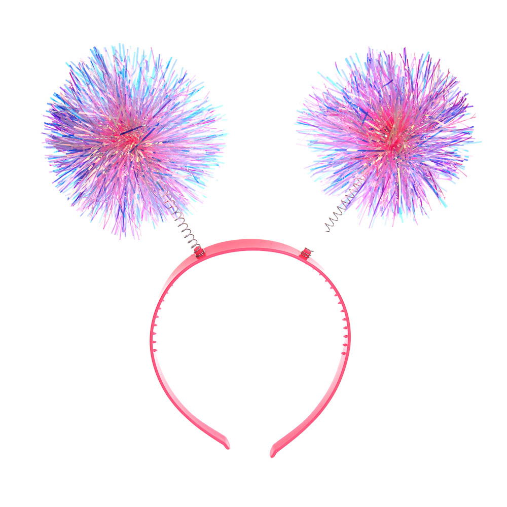 СНОУ БУМ Ободок с помпонами, диаметр 11см, пластик, металл - #1