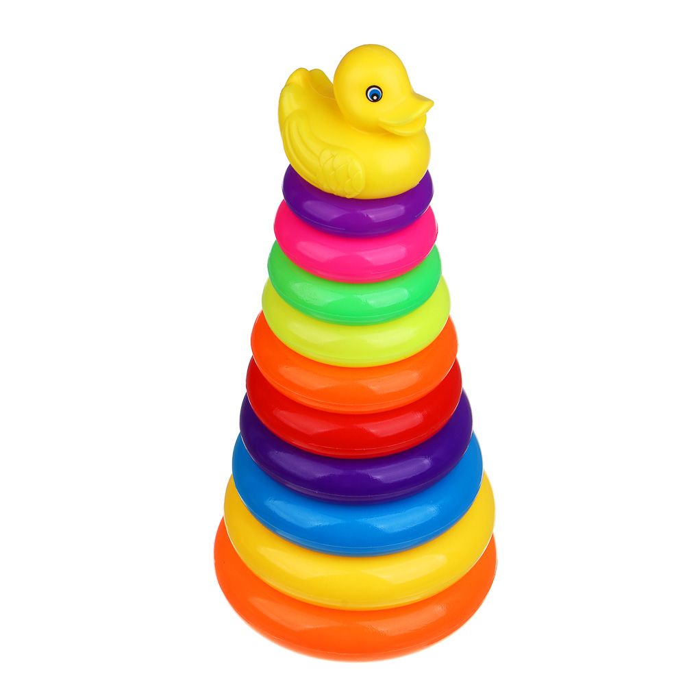 ИГРОЛЕНД Развивающая пирамидка "Уточка",11 элементов, PE, 14х14х33см - #2