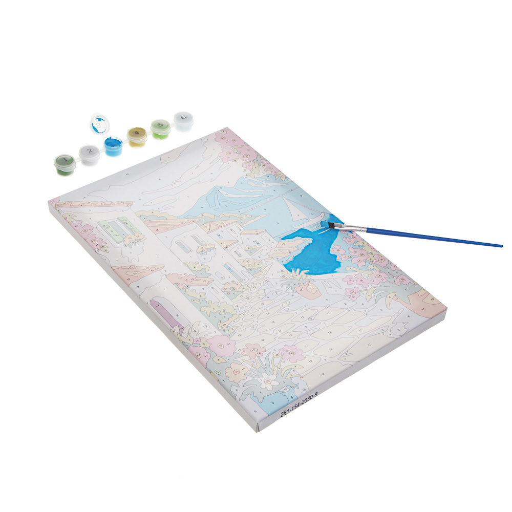 ХОББИХИТ Картина по номерам, комплект (основа, акриловые краски, кисть), 20х30см, 10 дизайнов - #4