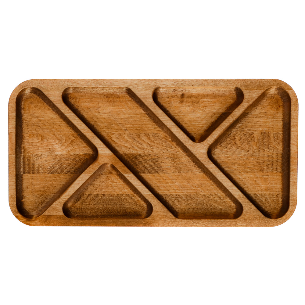 Менажница прямоугольная 5 секций, 30x15x1,8см, дерево - #1