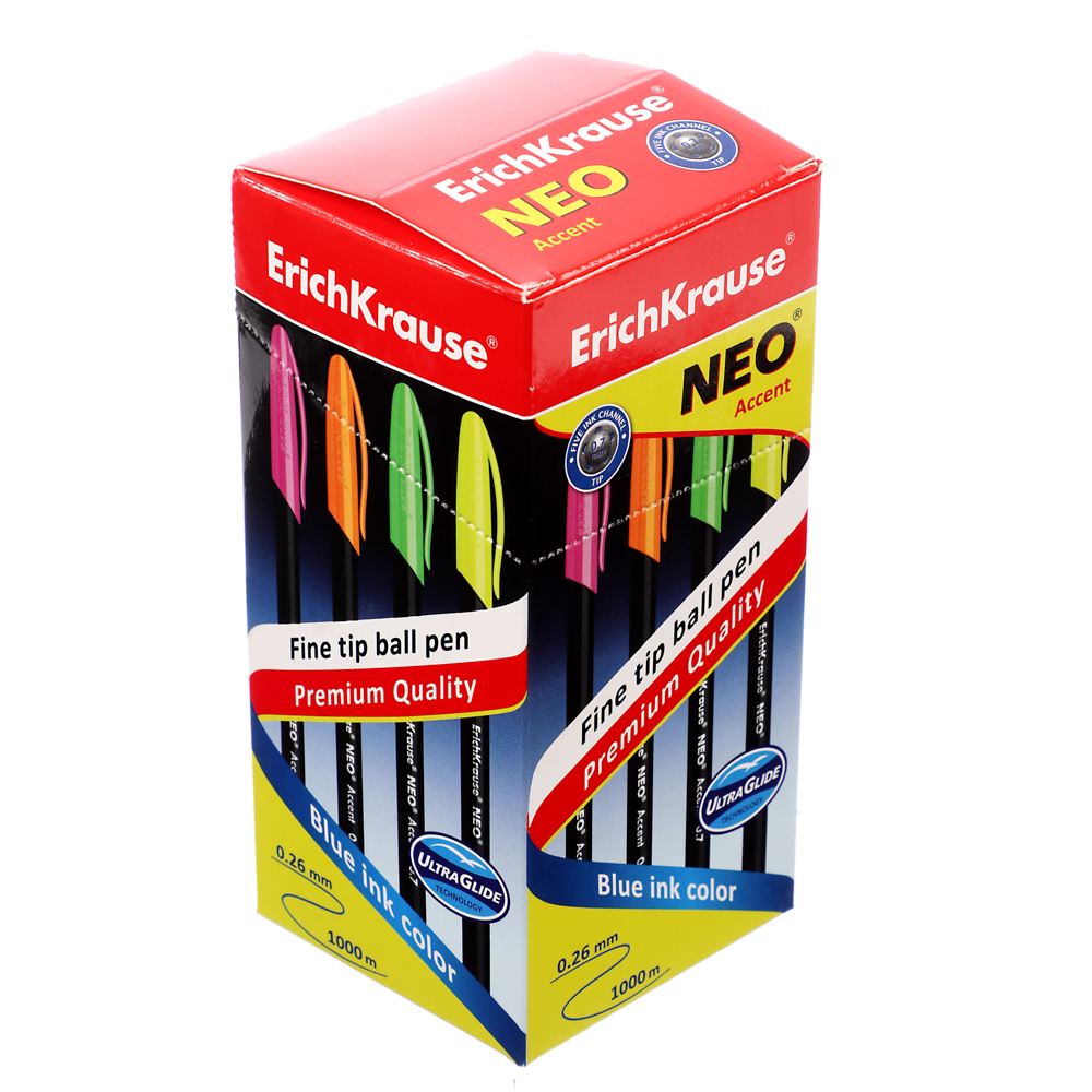 Ручка шариковая Erich Krause синяя "Нео Стик Эксент", наконечник 0,7 мм, 55386 - #4