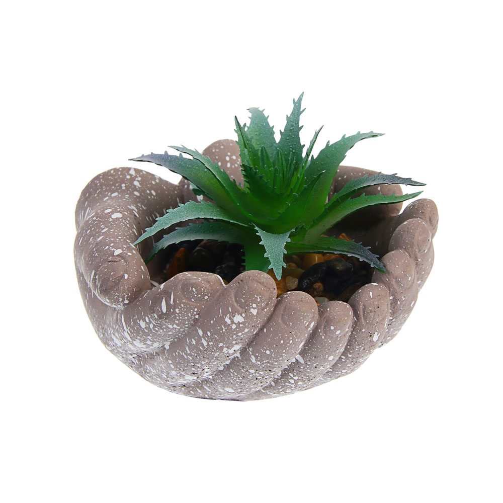 Суккулент искусственный в кашпо тм LADECOR 10x8x10 см, ПВХ, бетон, 2 вида - #6