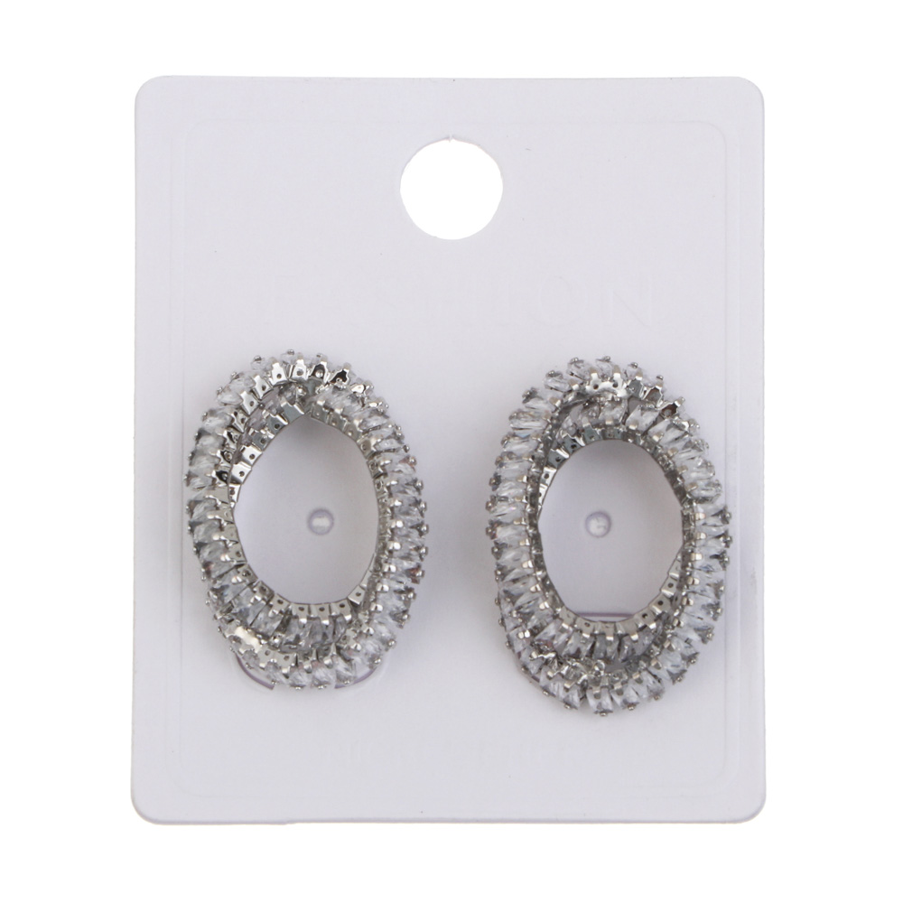 Серьги, медь, цирконий, 2 дизайна, БЖ25-4 - #6