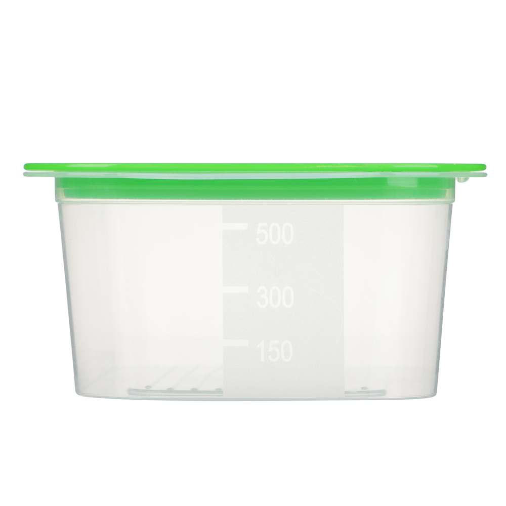 Контейнер пищевой прямоугольный 0,66л с паровыпуском и мерной шкалой, пластик - #5