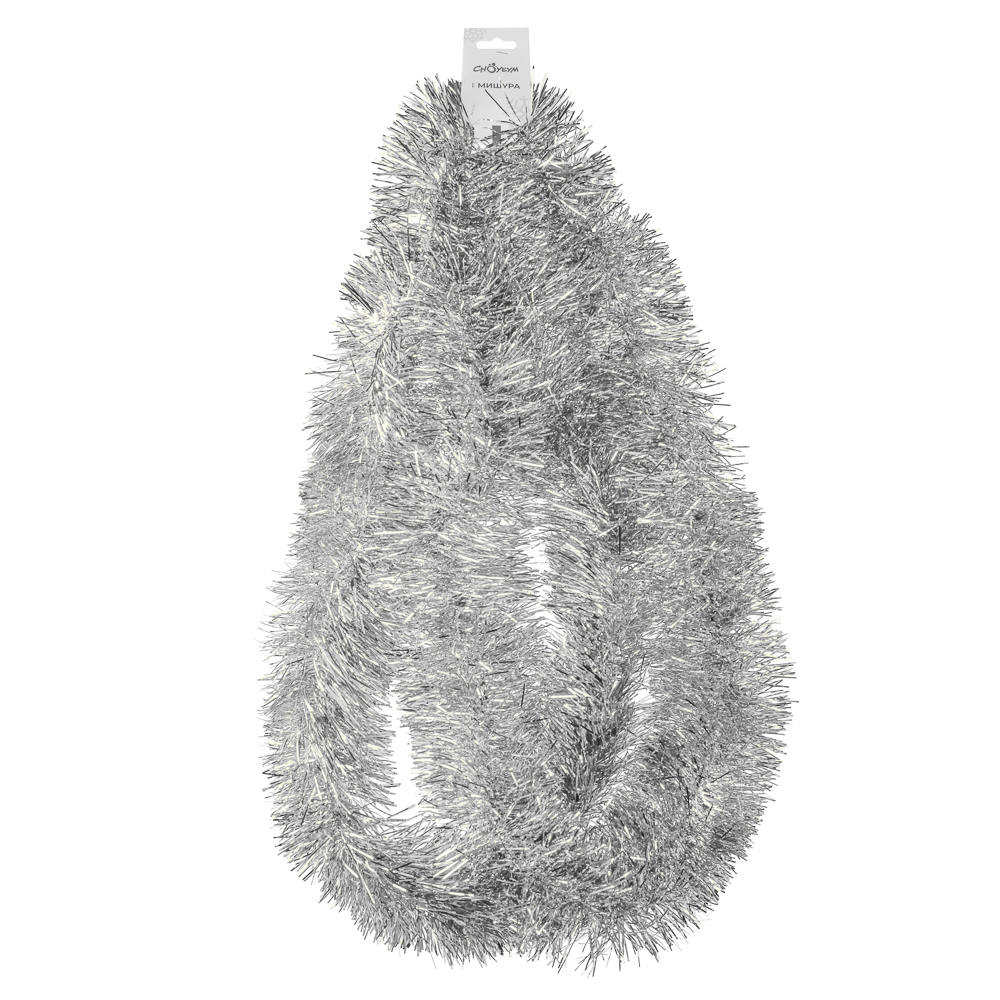 СНОУ БУМ Мишура Норка 9x200см, ПЭТ, серебро - #3