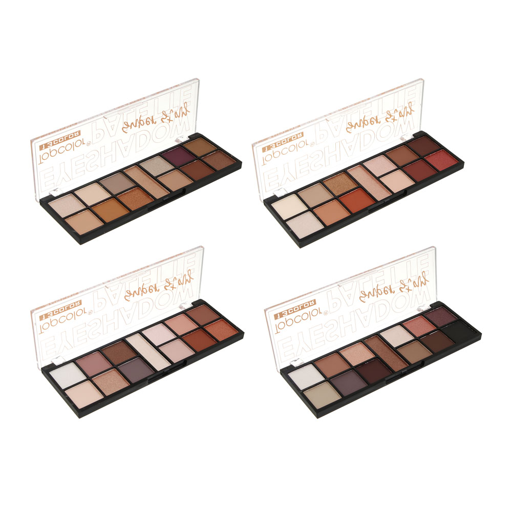 Тени для век матовые и сияющие 13 цветов тм Topcolor, 15,6 гр, TC3066 - #1