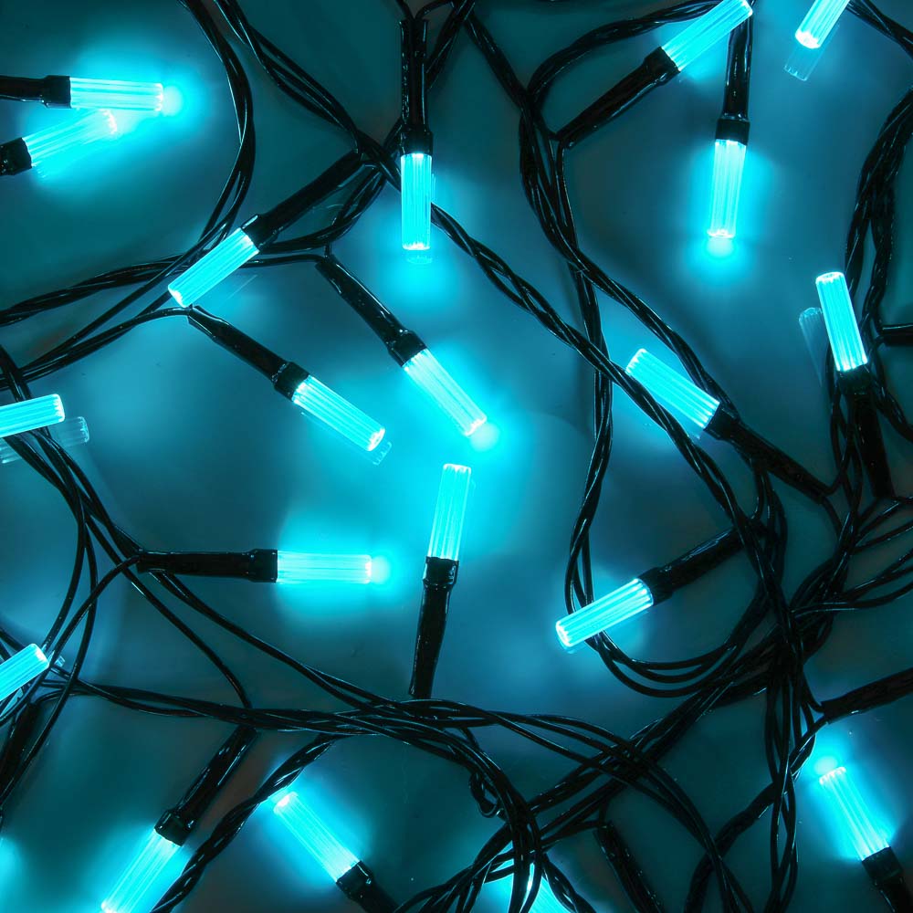 СНОУ БУМ Гирлянда эл. вьюн 10м, 80LED, аква, 8 реж., ПВХ черный, 220В - #1