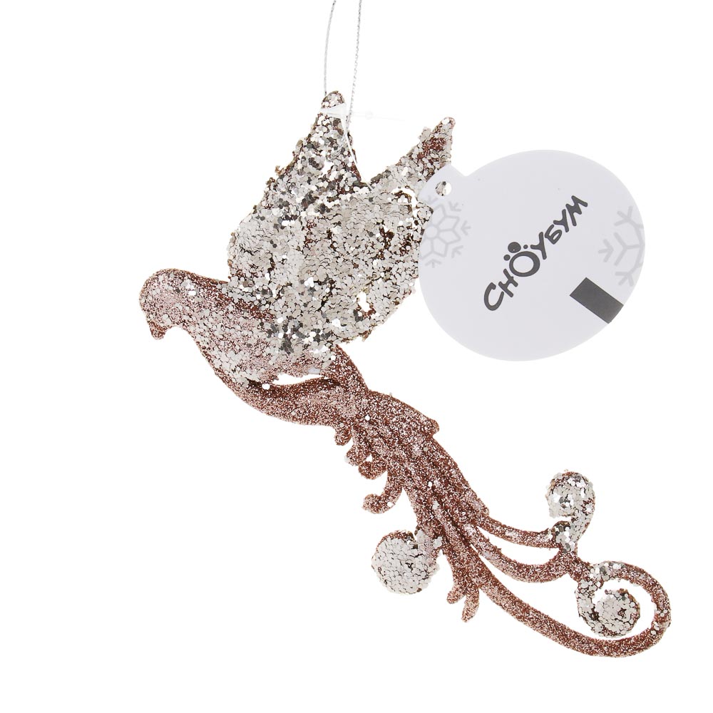 СНОУ БУМ Декоративная подвеска "Жар птица" 16 см, пластик, глиттер - #4