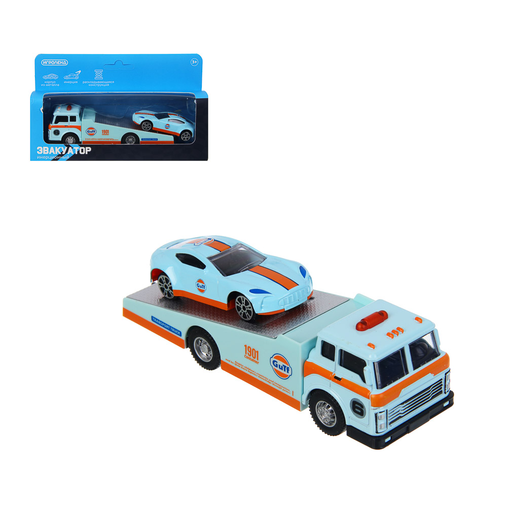 ИГРОЛЕНД Машина "Эвакуатор", инерция, 1 машинка, металл, пластик, 22,25х16 см, 3 дизайна - #1