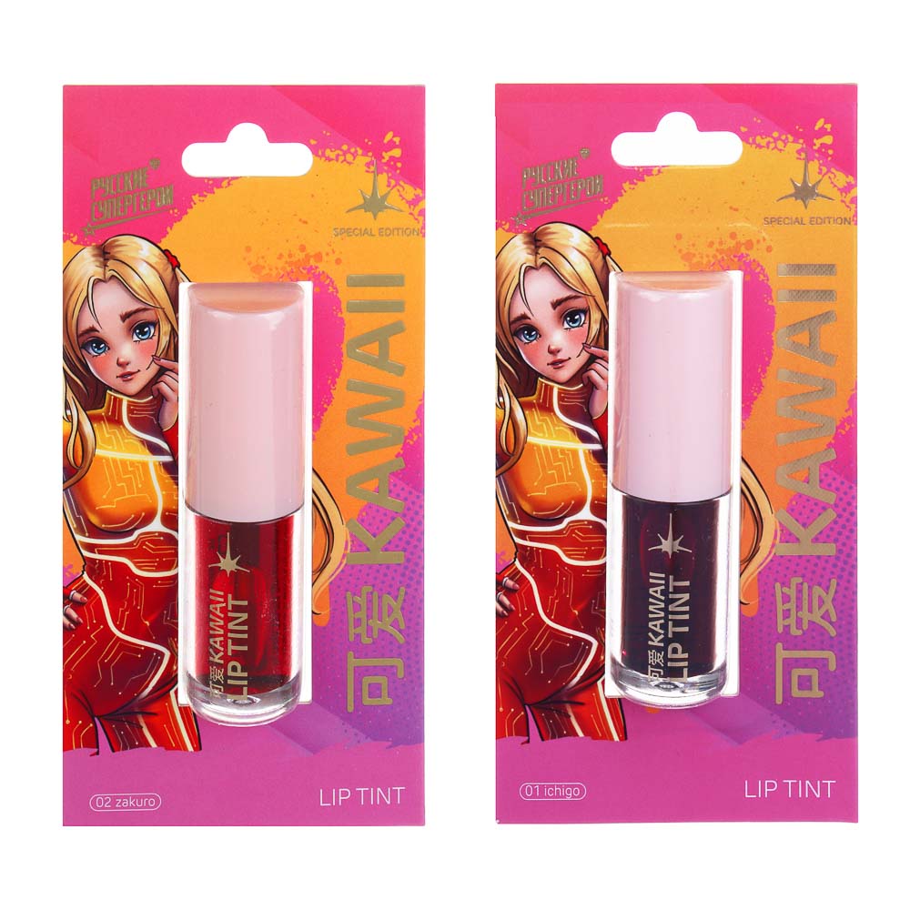 BY Русские Супергерои Заря Каваи Блеск-тинт для губ, 4,5 мл, 2 тона - #4