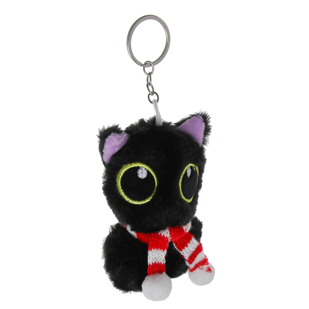 ИГРОЛЕНД Игрушка мягкая "Котик черный" 10 см, на подвесе, полиэстер, 3 вида - #3