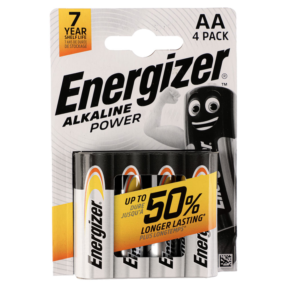 Energizer Power Батарейки 4шт, тип АA, "Alkaline" щелочная, BL - #4