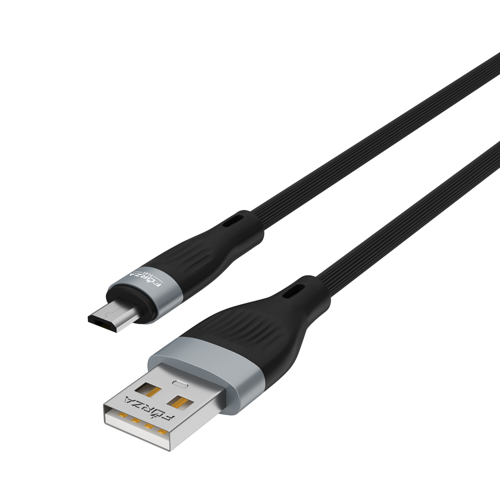 FORZA Кабель для зарядки Агама microUSB, 1м, Быстрая зарядка 2.4А, 12W, прорезиненный, 4 цвета - #9