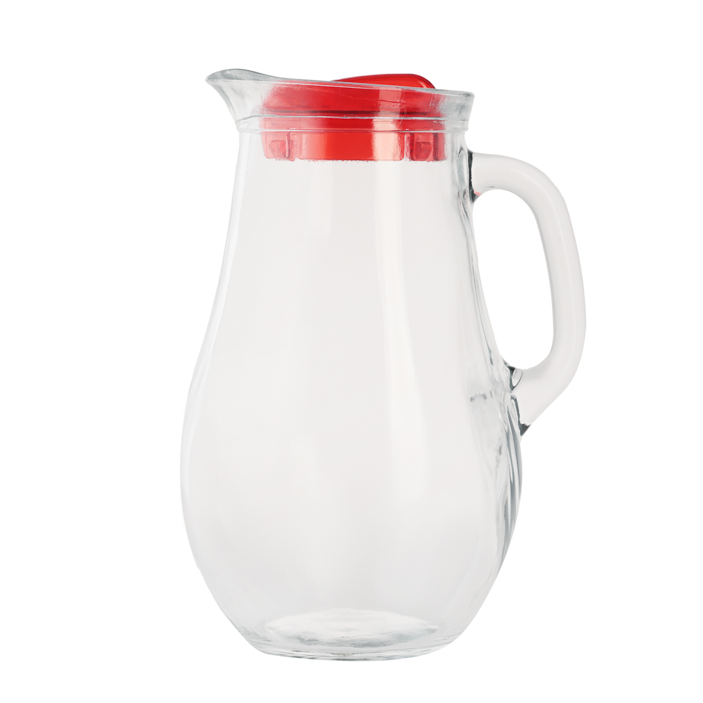 PASABAHCE Бистро Кувшин 1850мл, с красной крышкой, стекло, 80119SLBR - #1