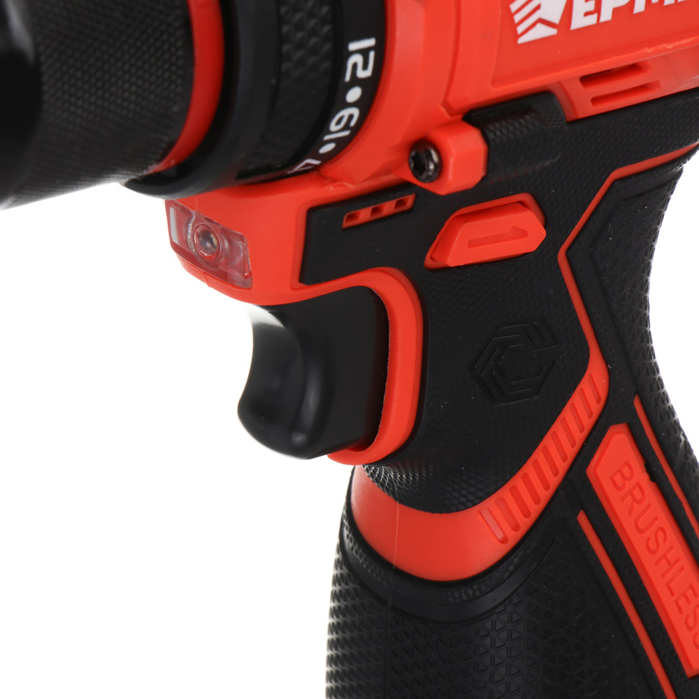 ЕРМАК Дрель-Шуруповерт бесщеточный в кейсе, 2 АКБ, 20в/2А, короткий корпус - #6