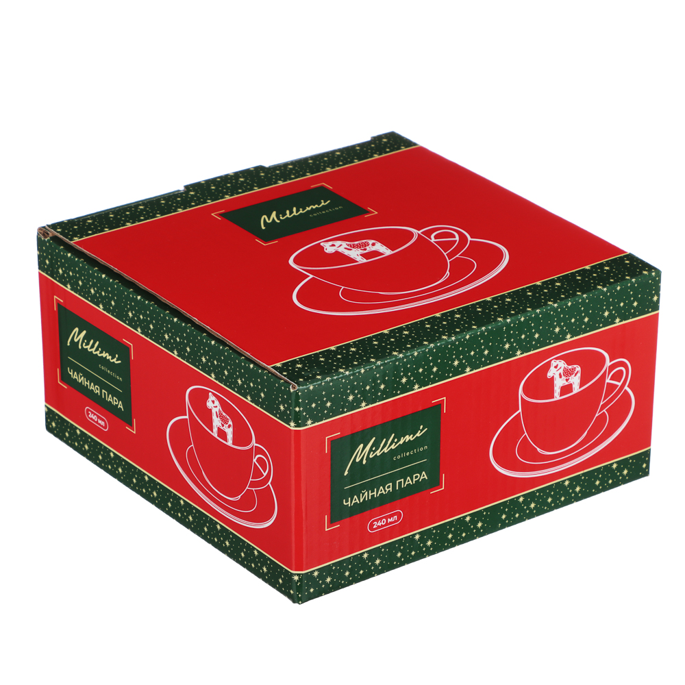 MILLIMI Чайная пара, 240мл, красная отводка, 2 предмета - #8