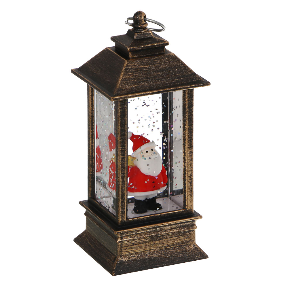 СНОУ БУМ Светильник LED в виде фонаря со снегом, 5,5x5,5х13см, PC, ABS, вода, 3хLR44, 1реж.,4диз. - #2