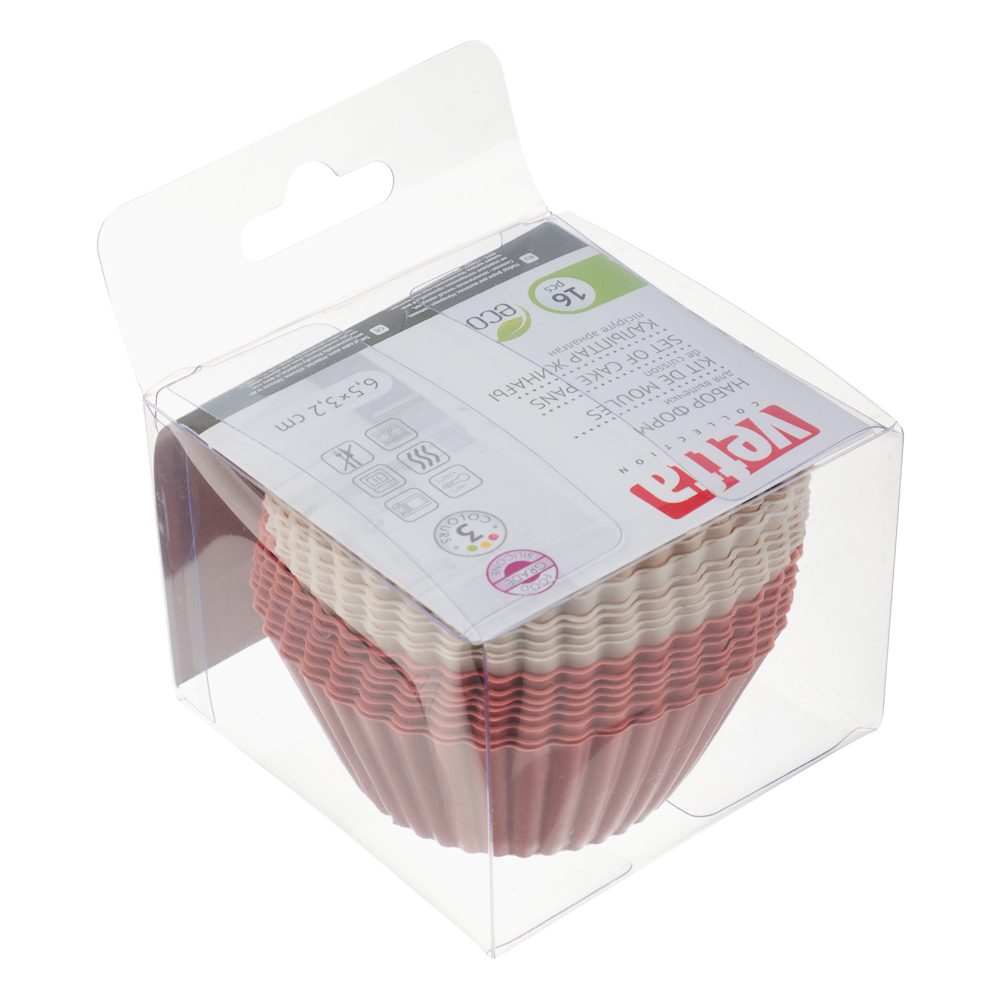 VETTA Набор форм силиконовых 16шт, 6,5x3,3см, "Кекс", 3 цвета - #10