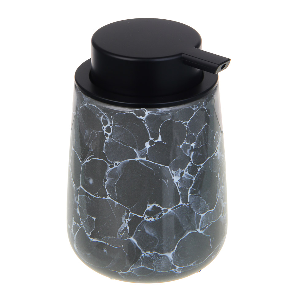 VETTA Дозатор для жидкого мыла, 320 мл, 13x9x9 см, керамика, "Космос", мрамор серый - #1