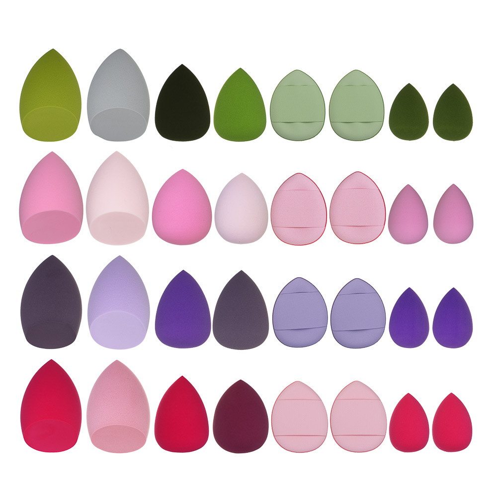 Спонжи косметические тм ЮНИLOOK 8 шт в банке, ПУ, 3-6см, 4 сочетания цветов - #1