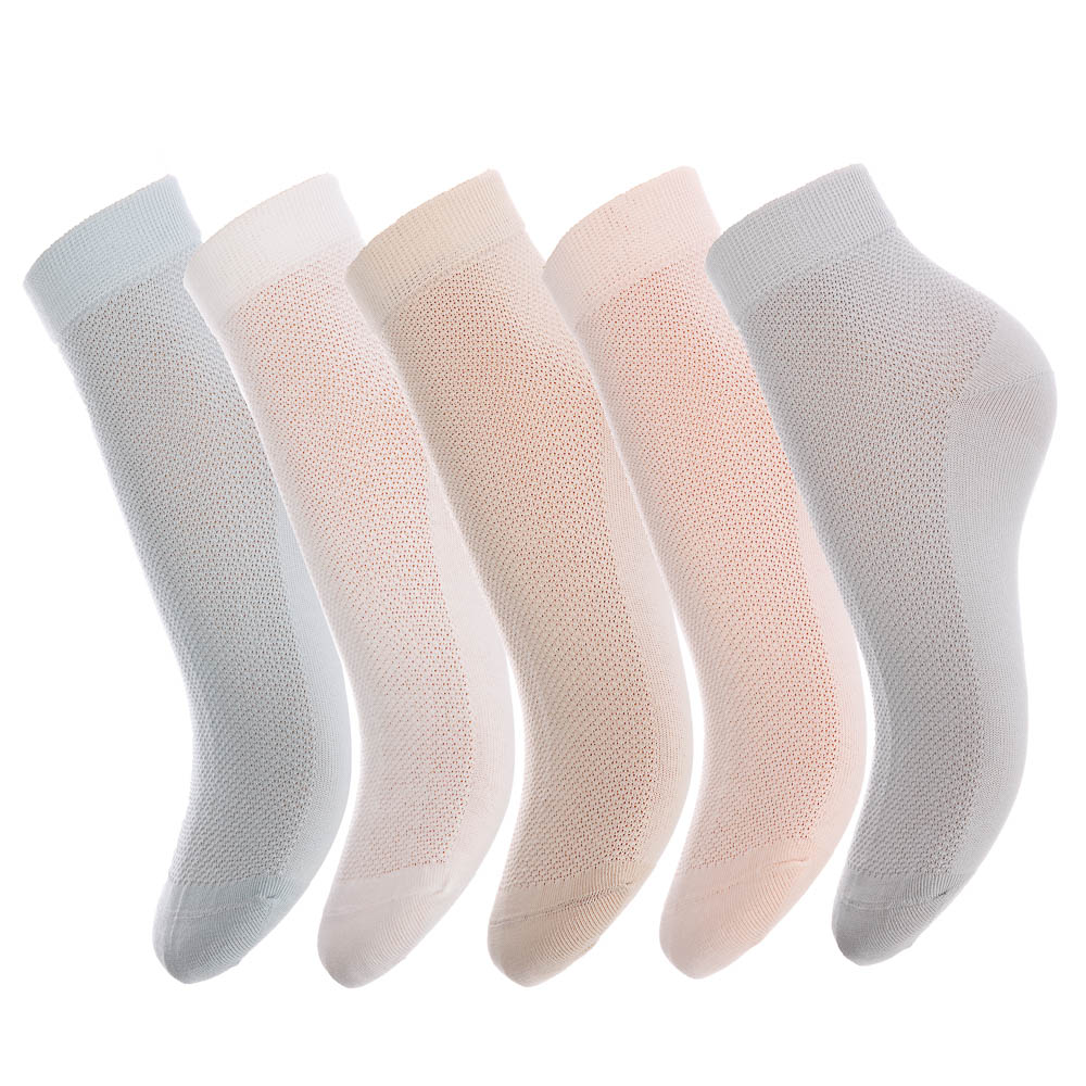 Носки женские короткие, бесшовные, тм Turkan, р. 36-41,90%хлопок,8% п/а, 2%лайкра,цвета в ас-те,0137 - #1