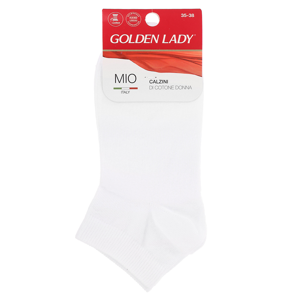 GLD Mio Носки женские укороченные, 35-38 р, 80% хлопок, 15% полиамид, 5% эластан, белый - #3