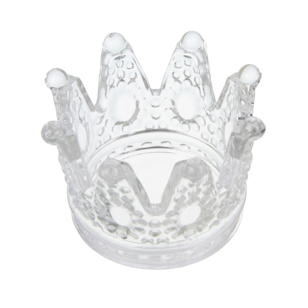 Подсвечник тм LADECOR "Корона" стеклянный, 6х6x5 см - #2