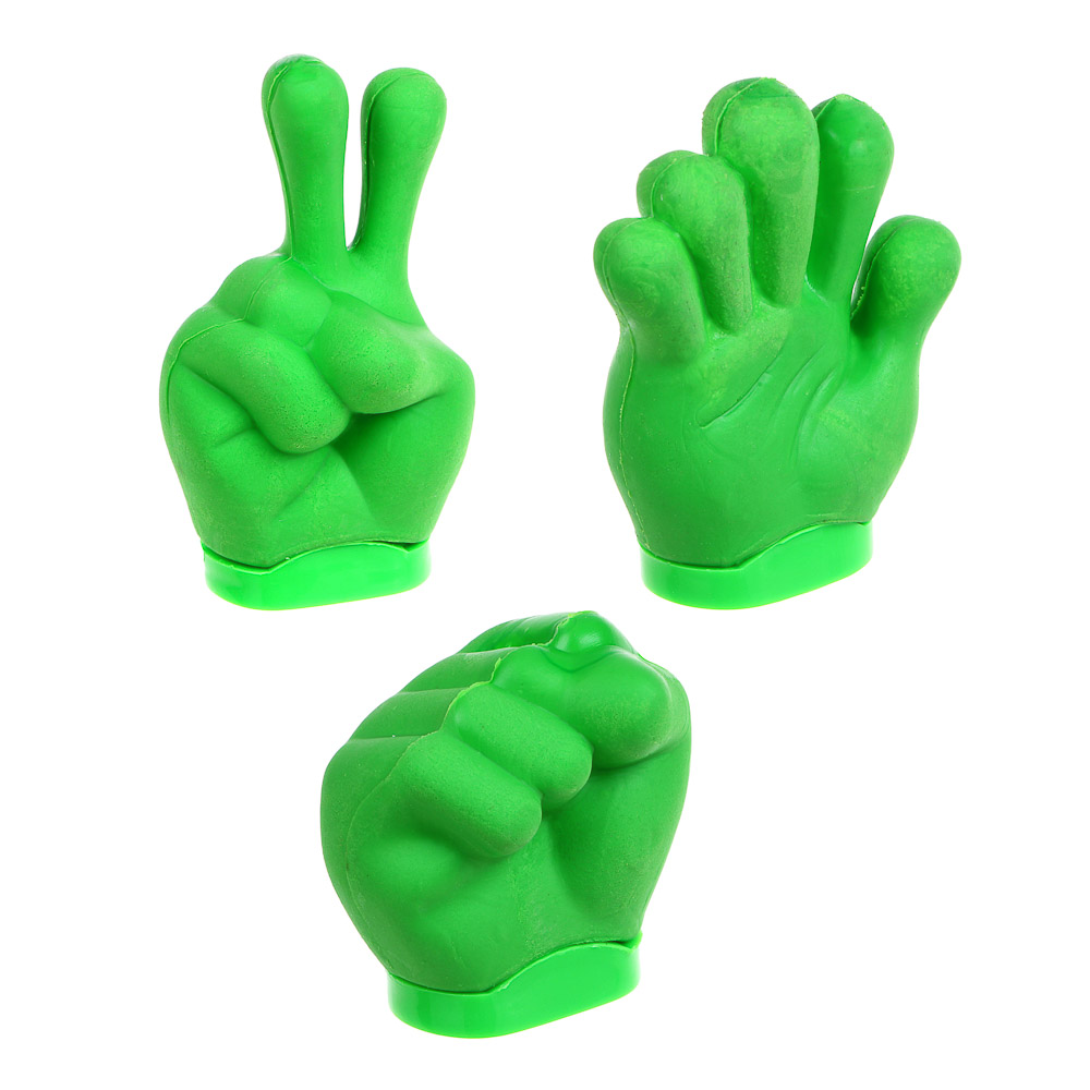 Точилка для карандашей с ластиком, "Камень-ножницы-бумага", пластик, ТПР, 9 дизайнов - #1